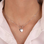 Collana in Argento 925 con pendenti a forma di cuore e scritta Family BYS - gioiello BySimon
