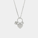 Collana in Argento 925 con pendenti a forma di cuore e scritta Family BYS - gioiello BySimon