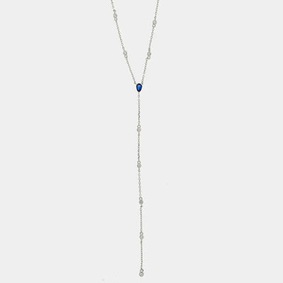 Collana in Argento 925 con punto luce blu