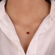 Collana in Argento 925 con punto luce centrale rosso