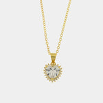 Collana in Argento 925 con zircone a forma di cuore bianco - BYSIMON gioielli