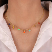 Collana in Argento 925 con simboli pendenti