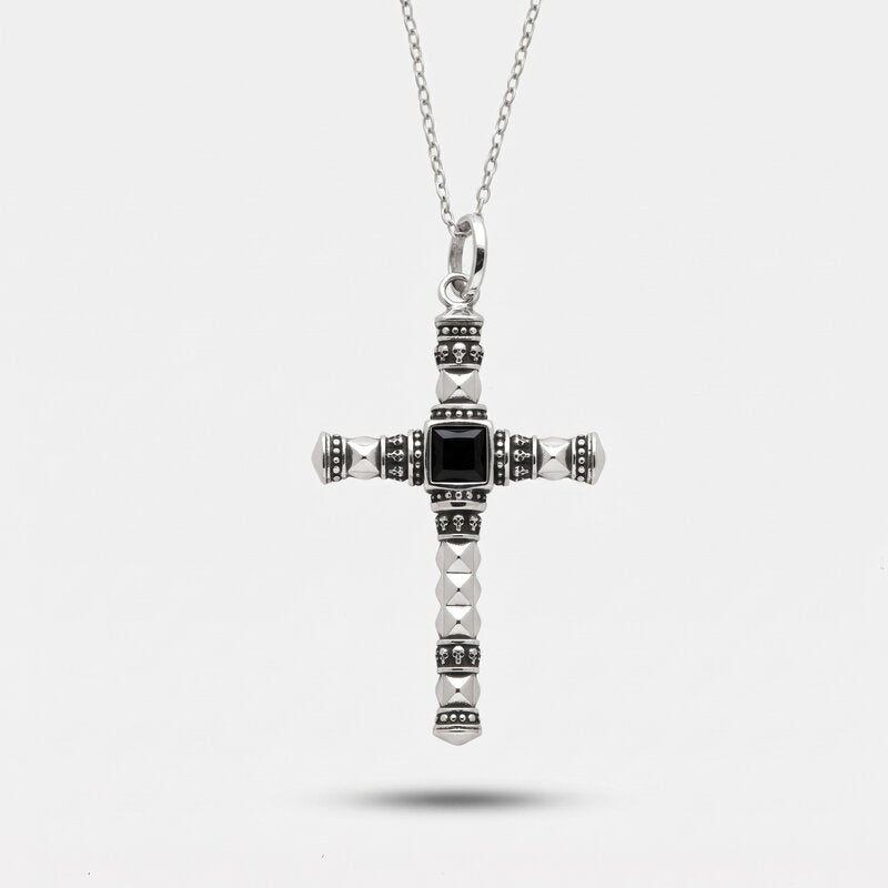 Collana in Argento 925 con croce in stile antico Collezione Novecento - BYSIMON gioielli