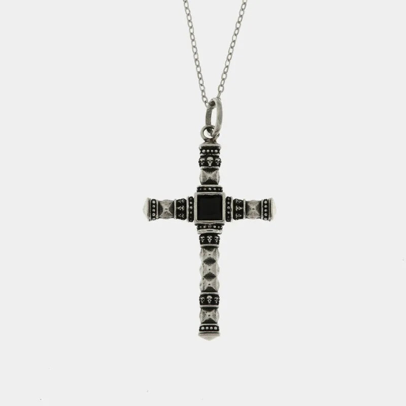 Collana in Argento 925 con croce in stile antico Collezione Novecento - BYSIMON gioielli