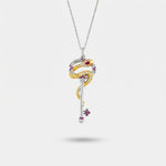 Collana in Argento 925 con serpente attorno ad una chiave Collezione Novecento - BYSIMON gioielli