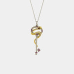Collana in Argento 925 con serpente attorno ad una chiave Collezione Novecento - BYSIMON gioielli