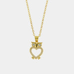 Collana in Argento 925 con gufo impreziosito da zirconi bianchi