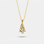 Collana in Argento 925 con albero di Natale impreziosito da zirconi multicolore