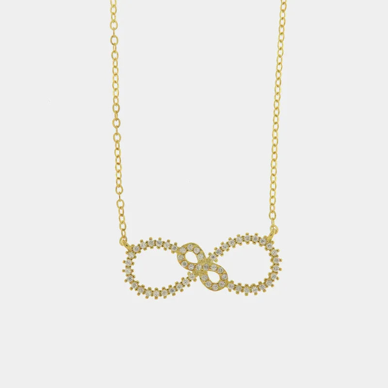 Collana in Argento 925 con infinito impreziosito da zirconi bianchi