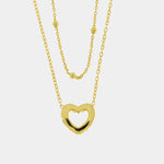 Collana in Argento 925 a doppia catena con cuore pendente - BYSIMON gioielli