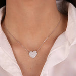 Collana in Argento 925 a forma di cuore con zirconi bianchi Collezione Barcellona - BYSIMON gioielli