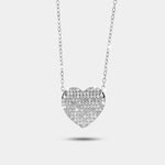 Collana in Argento 925 a forma di cuore con zirconi bianchi Collezione Barcellona - BYSIMON gioielli