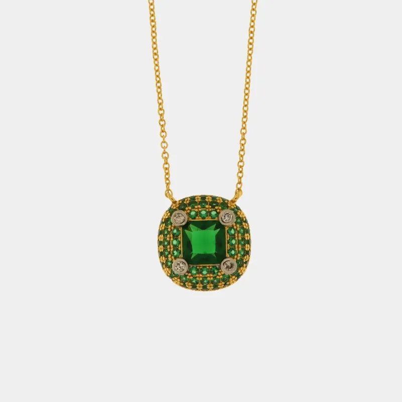 Collana in Argento 925 con zirconi verdi