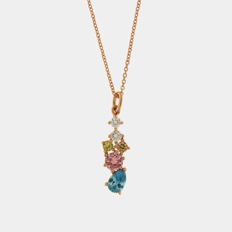Collana in Argento 925 con zirconi multicolor SIMEONE - gioiello BySimon