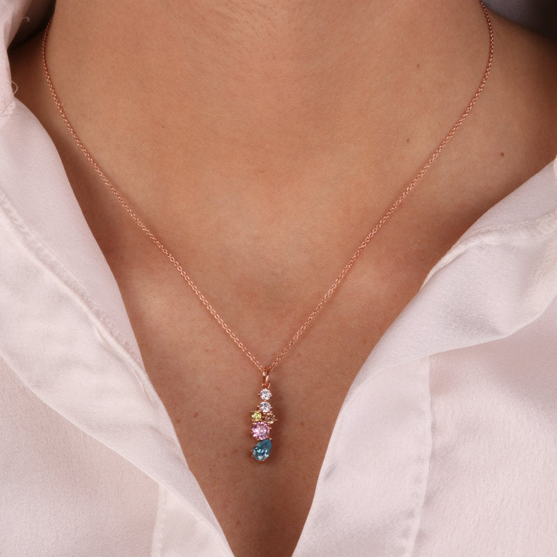 Collana in Argento 925 con zirconi multicolor SIMEONE - gioiello BySimon