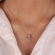 Collana in Argento 925 con zirconi multicolor