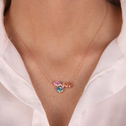Collana in Argento 925 con zirconi multicolor