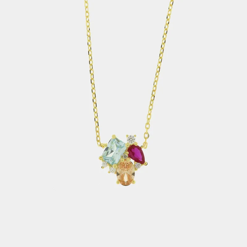 Collana in Argento 925 con zirconi colorati
