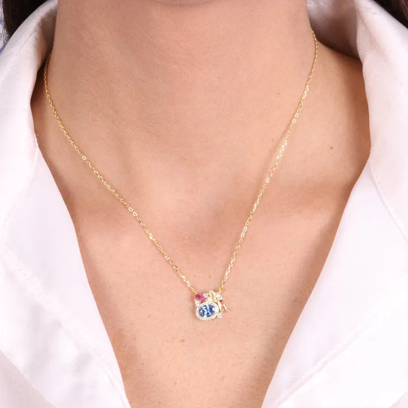 Collana in Argento 925 con zirconi colorati - BYSIMON gioielli