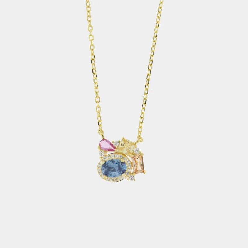 Collana in Argento 925 con zirconi colorati - BYSIMON gioielli
