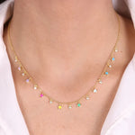 Collana in Argento 925 con stelle e punti luce pendenti