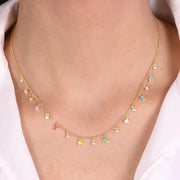 Collana in Argento 925 con stelle e punti luce pendenti