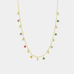 Collana in Argento 925 con stelle e punti luce pendenti