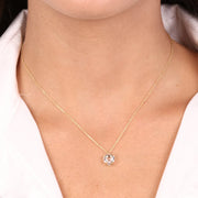 Collana in Argento 925 con cristallo a forma cuore pendente