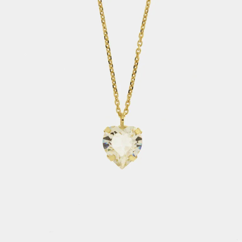Collana in Argento 925 con cristallo a forma cuore pendente - BYSIMON gioielli