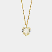 Collana in Argento 925 con cristallo a forma cuore pendente
