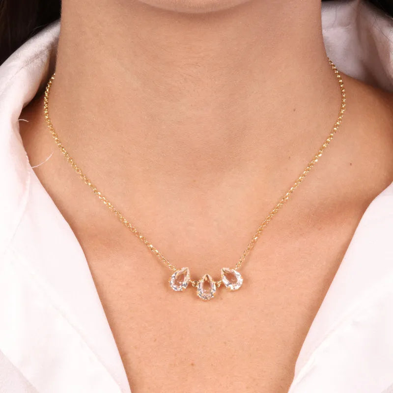 Collana in Argento 925 con cristalli a forma di goccia - BYSIMON gioielli