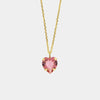 Collana in Argento 925 con cristallo rosa a forma di cuore