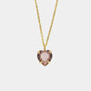 Collana in Argento 925 con cristallo rosa a forma di cuore