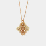Collana in Argento 925 con fiori in madreperla con zirconi colorati