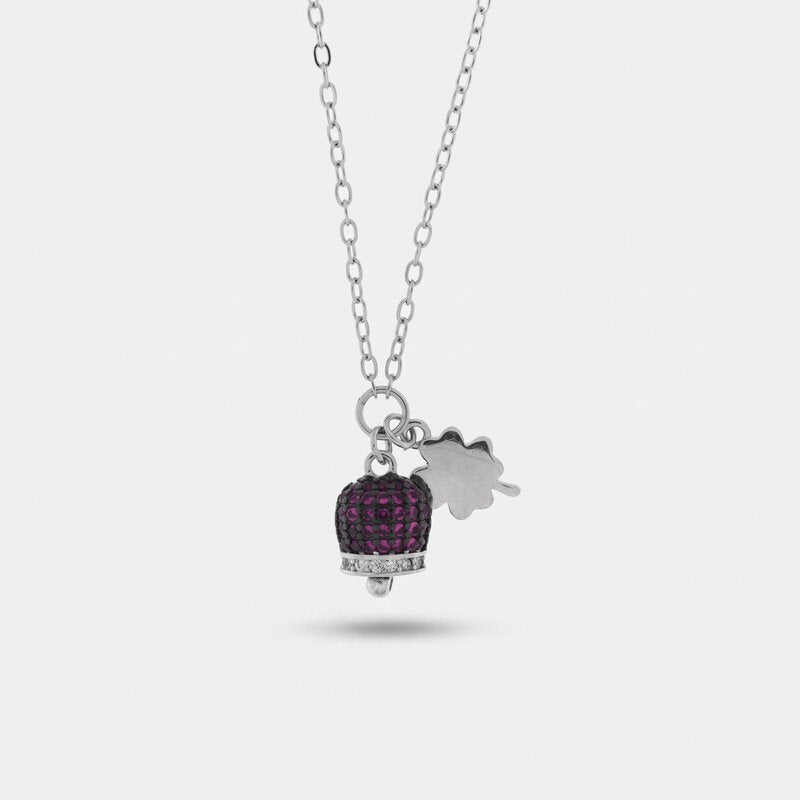 Collana in argento 925 campanella portafortuna | ciondolo per laurea argento | BYSIMON