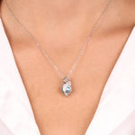 Collana in Argento 925 con pumo impreziosito da zirconi bianchi e cuore pendente