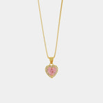 Collana in Argento 925 con cuore rosa pendente - BYSIMON gioielli