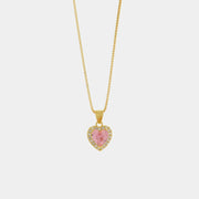 Collana in Argento 925 con cuore rosa pendente