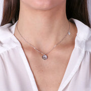 Collana in Argento 925 con fiori e madreperla