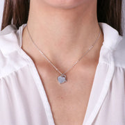 Collana in Argento 925 con cuore in madreperla e chiave