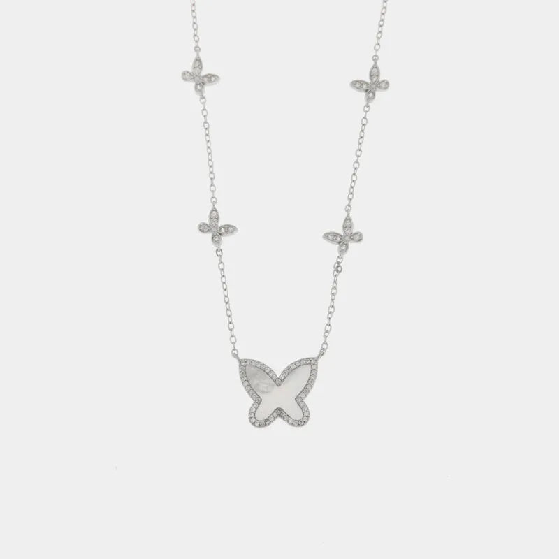 Collana in Argento 925 con farfalla in madreperla
