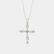 Collana in Argento 925 a forma di croce con zirconi trasparenti