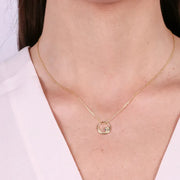 Collana in Argento 925 a cerchio con zircone verde
