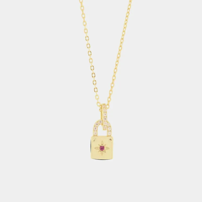 Collana in Argento 925 con pendente a forma di lucchetto