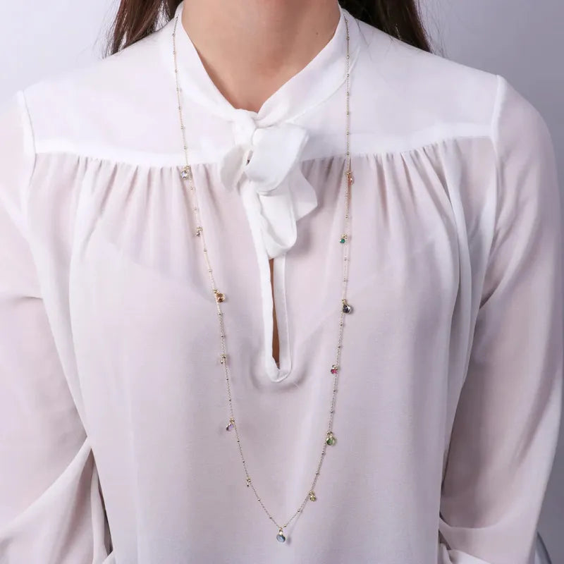 Collana in Argento 925 con cristalli colorati