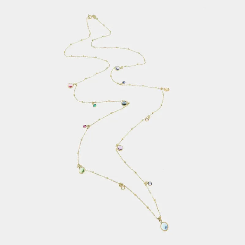Collana in Argento 925 con cristalli colorati