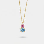 Collana in Argento 925 con cristalli rosa e azzurro - BYSIMON gioielli