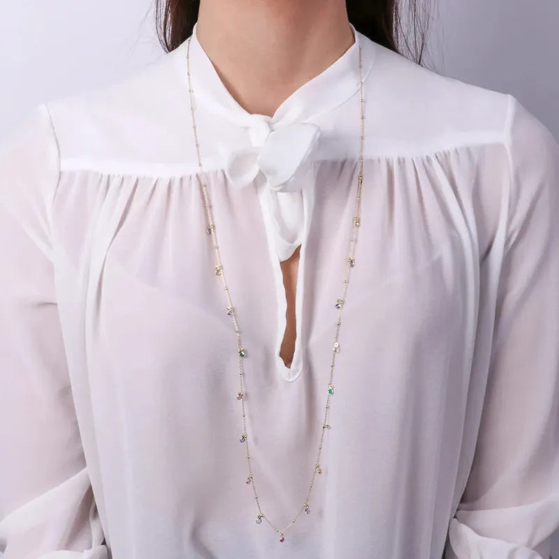 Collana in Argento 925 con cristalli colorati