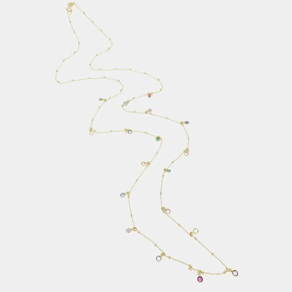 Collana in Argento 925 con cristalli colorati