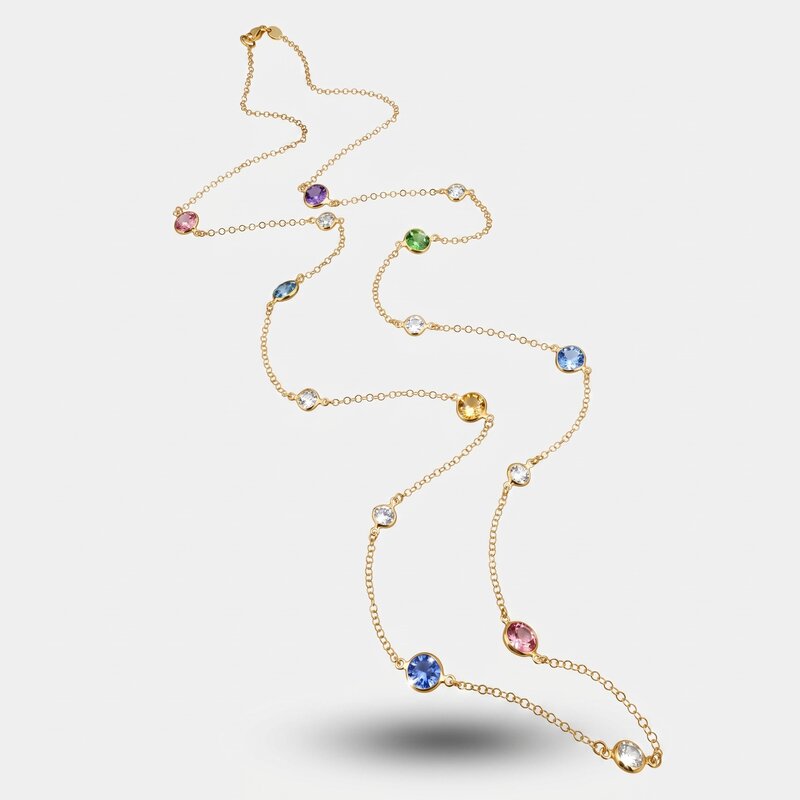 Collana in Argento 925 con cristalli colorati - BYSIMON gioielli